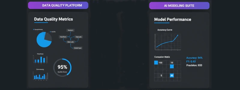 Technical assessment dashboards used during an AI audit